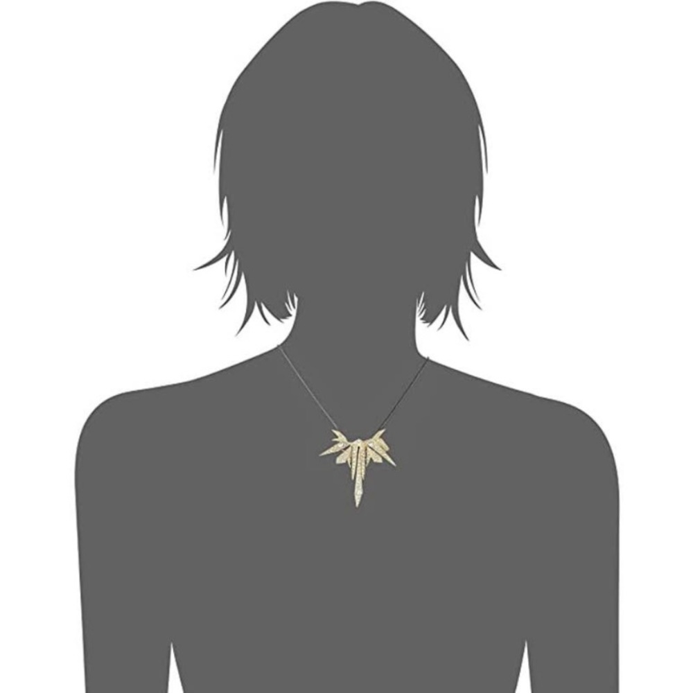 Alexis Bittar Golden Crystal Encrusted Spiked Origami Shards Bib Necklace - Picture 10 of 10